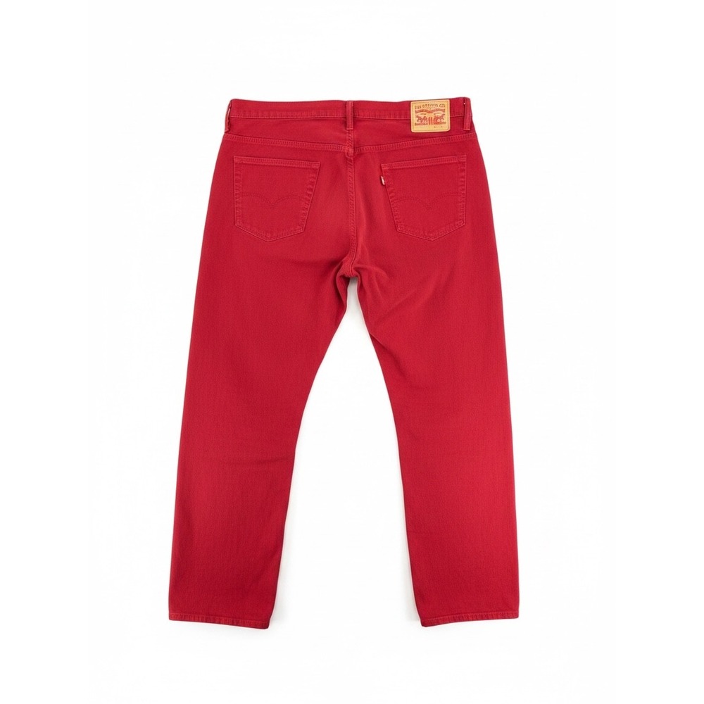 Levis 569 Loose Straight Jeans Mens 44x32 Red Denim Pants